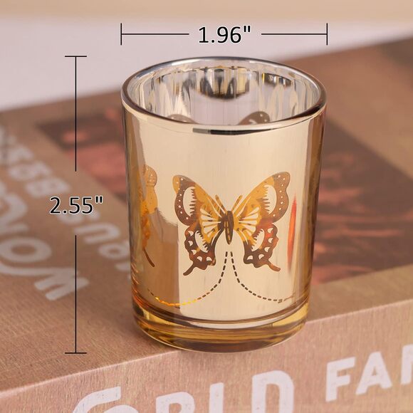 Elegant Gold Butterfly Votive Candle Holders – Set of 12 - Picture 2 of 5